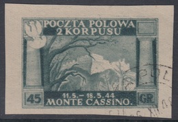 ITALIA - 1946 Corpo Polacco - Sassone N.1A Non Dentellato Usato Cat. 220 Euro - Altri & Non Classificati