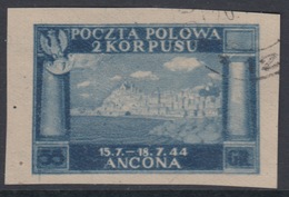 ITALIA - 1946 Corpo Polacco - Sassone N.2A Non Dentellato Usato Cat. 200 Euro - Altri & Non Classificati