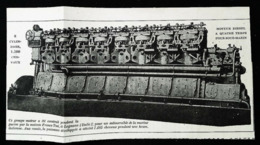 SOUS MARIN -  Moteur à Huile Lourde "Franco Tosi" Pour Submersible 1500 CV -  Coupure De Presse (encadré Photo) De 1919 - Maschinen