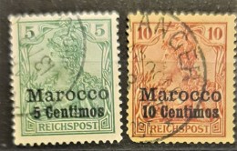 GERMAN OFFICE IN MAROCCO 1901 - Canceled - Mi 8I, 9 - 5c 10c - Kantoren In Marokko