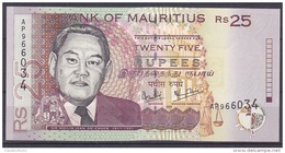 MAURICE      BILLET    25RS    1999 - Mauritius