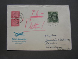 Lux Nachporto Taxe Nach Remisch 1956 Druckasche Aus Germany - Postage Due