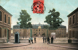 Grenoble - Quartier D'Artillerie, Entrée De La Caserne - Edition L.V. & Cie - Carte Aqua-Photo Colorisée N° 1349 - Barracks