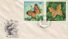 Mariposas Cubanas - Euptojeta Hegesia - Marpesia Eleuchea - 1982 - Storia Postale