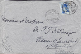 Egypt Egypte ALEXANDRIA 1953? Cover Lettre RÜTIMEYER Chateau De LANDSHUT Utzendorf BERN Suisse Faruk Stamp - Covers & Documents