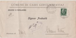 9287.  R.S.I. Repubblica Sociale -  Plico Busta Lettera - Casei Gerola  Silvano Pietra Pavia - 1944 - Marcophilie
