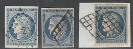 France Yvert 4 (x 3) Oblit. Nuances TB Sans Défaut (numéro Du Lot 623A) - 1849-1850 Ceres