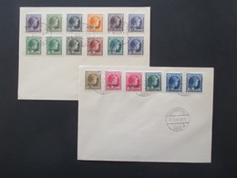 Luxemburg 1940 Dienstmarken Freimarken Mit Aufdruck Officiel 18 Werte Auf 2 Blano Umschlägen 5 Cent - 1 3/4 Fr. - Servizio