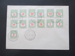 Luxemburg 1940 Portomarken Nr. 10 - 22 Insgesamt 13 Werte Auf Blanko Umschlag Stempel Luxembourg Ville - Postage Due