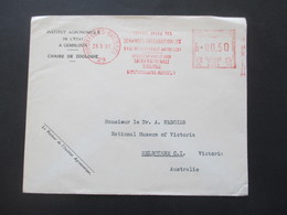 Belgien 1962 Roter AFS / Freisdtempel Bruxelles Umschlag Des Institut Agronomiques Chaire De Zoologie Nach Australien!! - Briefe U. Dokumente