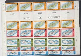 Alderney 1989 Old Maps 5v 5x Gutter ** Mnh (F8139) - Alderney