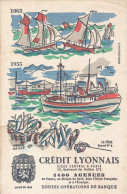 Ancien Buvard : Banque CRÉDIT LYONNAIS (1863-1955), La Pêche, Buvard N°6, Peinture Hervé Baille - Banque & Assurance