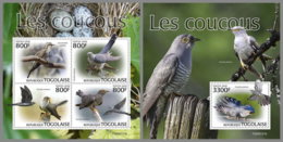 TOGO 2020 MNH Cuckoos Kuckucke Coucous M/S+S/S - OFFICIAL ISSUE - DH2016 - Cuckoos & Turacos