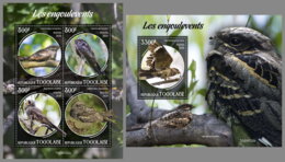 TOGO 2020 MNH Nightjars Nachtschwalben Engoulevents M/S+S/S - IMPERFORATED - DH2016 - Hirondelles