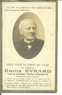 Faire-part De Déces De Emile EVRARD En 1921 à HANRET ( Eghezée ) . - Todesanzeige