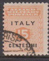 Italy Anglo-American Occupation Of Sicily 1943 Definitive 15c Orange And Black,used - Anglo-american Occ.: Sicily