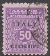 Italy Anglo-American Occupation Of Sicily 1943 Definitive 50c Violet And Black,used - Occup. Anglo-americana: Sicilia