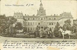 CP De HANAU " Schloss Philippsruhe " Cachets K.B. Bahnpost 1912  UERSFELD - Hanau