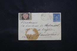 FRANCE - Vignette Commerciale De Paris Sur Enveloppe De Lille En 1881, Affranchissement Sage - L 59062 - Covers & Documents