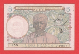 AFRIQUE OCCIDENTALE - A O F - 5 Francs 15 06 1942 - Pick 25  XF+ - Other - Africa