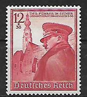 GERMANIA REICH 1939 50°COMPLEANNO DI ADOLF HITLER UNIF. 632 MLH VF - Neufs