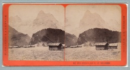 01513 "SUISSE ET SAVOIE - N. 554 ROSENLAUI & LE WELHORN"   STEREOSCOPICA. ORIG - Cartes Stéréoscopiques