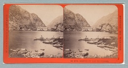 01517 "SUISSE ET SAVOIE - N. 370 HOSPICE ET LAC DU GRIMSEL"  ANIMATA.  STEREOSCOPICA. ORIG - Cartoline Stereoscopiche