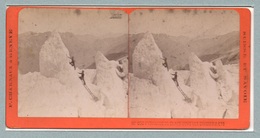 01518 "SUISSE ET SAVOIE - N. 602 PYRAMIDE DE GLACE SOUS LES GRANDS MULETS-F.CHARNAUX"  ANIMATA.  STEREOSCOPICA. ORIG - Cartoline Stereoscopiche