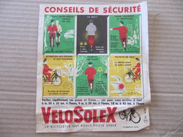 Pub Papier- VELOSOLEX - CONSEILS DE SECURITE - Au Verso : SOLEXINE - Werbung