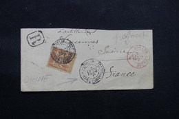 CHINE - Fragment D'enveloppe En Recommandé En FM Pour La France En 1902, Affranchissement Sage 40ct - L 59113 - Storia Postale
