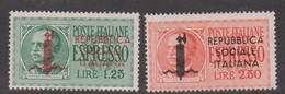 Italy Repubblica Sociale Italiana E 6-7 1944 Special Delivery, Mint Never Hinged - Posta Espresso