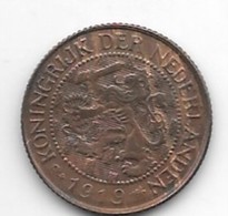 *netherlands 1 Cent 1919 Km 152   Xf - 1 Centavos