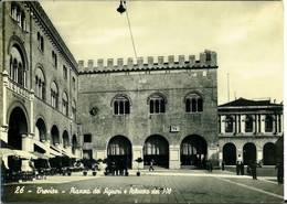 Delcampe - Cartolina - B/N  -  Treviso - Piazza Dei Signori E Palazzo Dei 300  -  Viagg  Anni '50 - Contorno Liscio - Treviso
