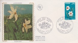 Enveloppe  FDC  1er  Jour  ANDORRE   Flore  :  Narcisse   1974 - FDC