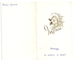 Menu MAriage Gisele René 31/07/1965 Frousc Jeanne - Menus
