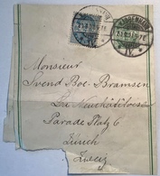 UNIQUE ! 5th Weight Printed Matter KJØBENHAVN 1901>ZÜRICH SCHWEIZ(Denmark Postal Stationery Wrapper Cover Brief - Covers & Documents