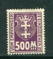 DANTZIG- Taxe Y&T N°19- Neuf Avec Charnière * - Postage Due