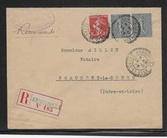 France N°130 Lettre Recommandée - TB - 1903-60 Säerin, Untergrund Schraffiert