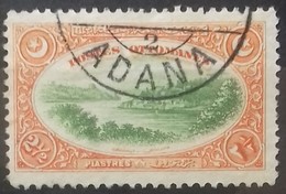 TURQUIE TURKEY N° 186 2 1/2 Pi Orange Et Vert 1913 OBLITERE  C. à D. ADANA (vue De KANDILLI BOSPHORE) - Used Stamps