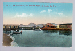 Nicaragua Vista Panorámica Y Una Parte Del Muelle De Corinto Ca 1930 Old Postcard - Nicaragua