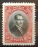 TURQUIE TURKEY N° 749 COTE 240 € 1929 NEUF ** MNH 50 K Rouge Et Noir - Nuevos