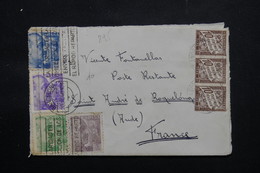 ESPAGNE - Enveloppe De Barcelone Pour La France En 1940, Taxée, Censure Militaire Au Verso, Affr. Quadricolore - L 59117 - Nationalistische Zensur