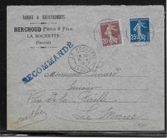 France N°140 Sur Lettre Recommandée - TB - 1906-38 Semeuse Camée