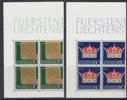 Liechtenstein 1971 50J. Neue Verfassung 2v Bl Of 4 ** Mnh (47306) - Nuevos