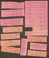 METZ & Lorraine Coupon D'achat 1916  Lot Fragments D' Carte Ravitaillement Rouge - Fiktive & Specimen