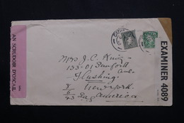 IRLANDE - Enveloppe De Cathair Na Mart Pour New York En 1943 Avec Contrôles Postaux, Affranchissement Plaisant - L 59148 - Briefe U. Dokumente
