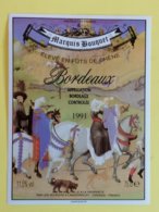 BORDEAUX ETIQUETTE MARQUIS BOUQUET 1991 - Caballos