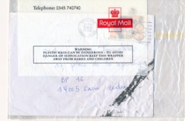 Lettre Accidentée Dans Sachet " OUR SINCERE APOLOGIES " De La Poste Anglaise ROYAL MAIL > CAEN Calvados - Crash Post