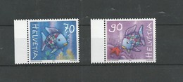 SUISSE 2  TP NEUFS  POISSONS - Unused Stamps