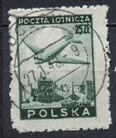 Pologne - Poland - Polen Poste Aérienne 1946 Y&T N°PA14 - Michel N°F432 (o) - 25z Avion Survolant Varsovie - Used Stamps